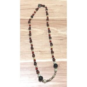 Vintage Y2K Earthy Beaded Necklace Cottagecore Boho‎